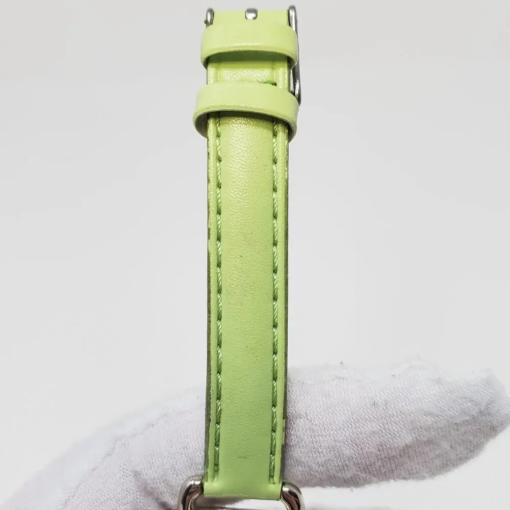 Disney Tinker Bell Silver Watch Green Band Women's Accessory